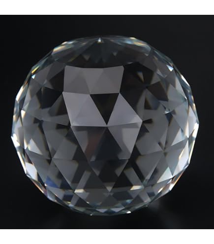 Amazon.co.jp: サンキャッチャー 多面クリスタルボール 半透明 80mm